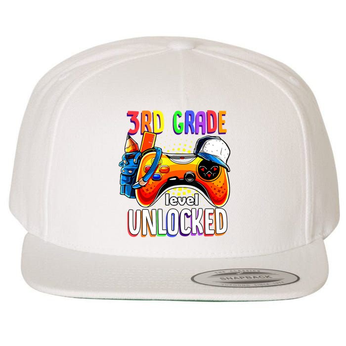 Gamer Back To School Gamepad 3rd Third Grade Level Unlocked Wool Snapback Cap