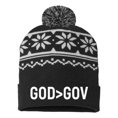 God Bigger Than Gov USA-Made Snowflake Beanie