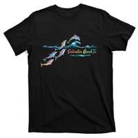 Galveston Beach Texas Colorful Dolphin Lover Beach Vacation T-Shirt