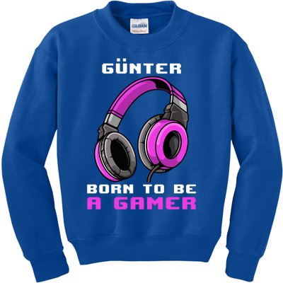 Günter Born To Be A Gamer Personalized Funny Gift Kids Sweatshirt