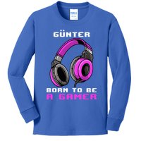 Günter Born To Be A Gamer Personalized Funny Gift Kids Long Sleeve Shirt