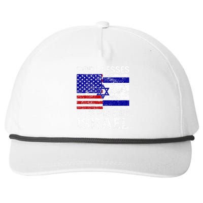 God Blesses Those Who Bless Israel Usa Flag Israeli Flag Snapback Five-Panel Rope Hat