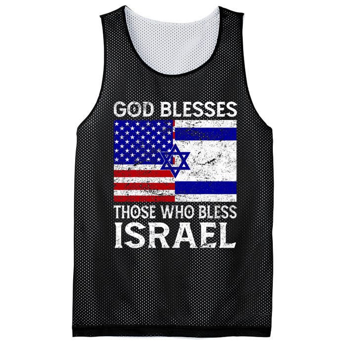 God Blesses Those Who Bless Israel Usa Flag Israeli Flag Mesh Reversible Basketball Jersey Tank