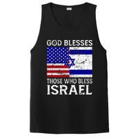 God Blesses Those Who Bless Israel Usa Flag Israeli Flag PosiCharge Competitor Tank