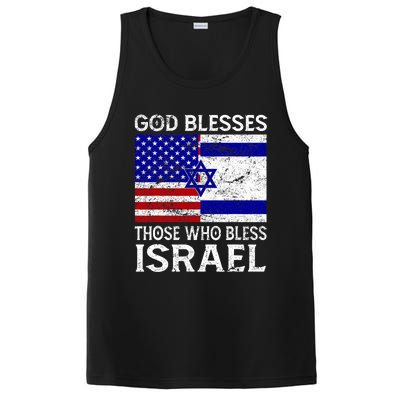 God Blesses Those Who Bless Israel Usa Flag Israeli Flag PosiCharge Competitor Tank