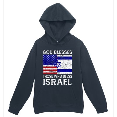 God Blesses Those Who Bless Israel Usa Flag Israeli Flag Urban Pullover Hoodie