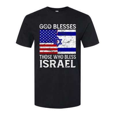 God Blesses Those Who Bless Israel Usa Flag Israeli Flag Softstyle CVC T-Shirt