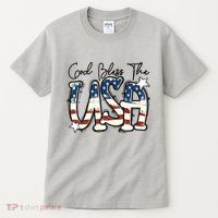 God Bless The USA American Flag Patriotic 4th Of July Tall T-Shirt