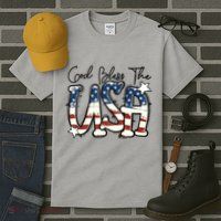 God Bless The USA American Flag Patriotic 4th Of July Tall T-Shirt
