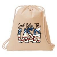 God Bless The USA American Flag Patriotic 4th Of July Drawstring Bag