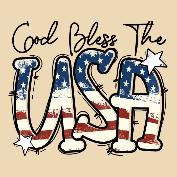 God Bless The USA American Flag Patriotic 4th Of July Drawstring Bag