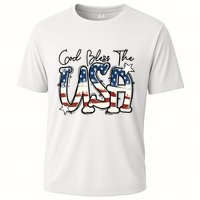 God Bless The USA American Flag Patriotic 4th Of July Cooling Performance Crew T-Shirt