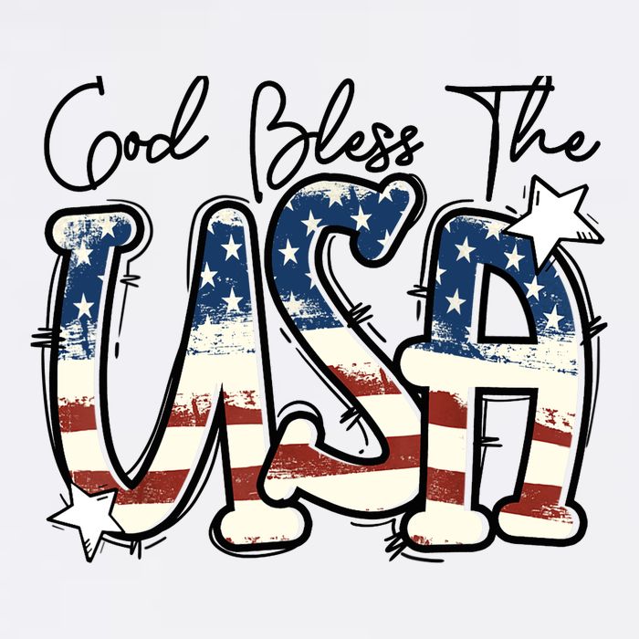 God Bless The USA American Flag Patriotic 4th Of July Cooling Performance Crew T-Shirt