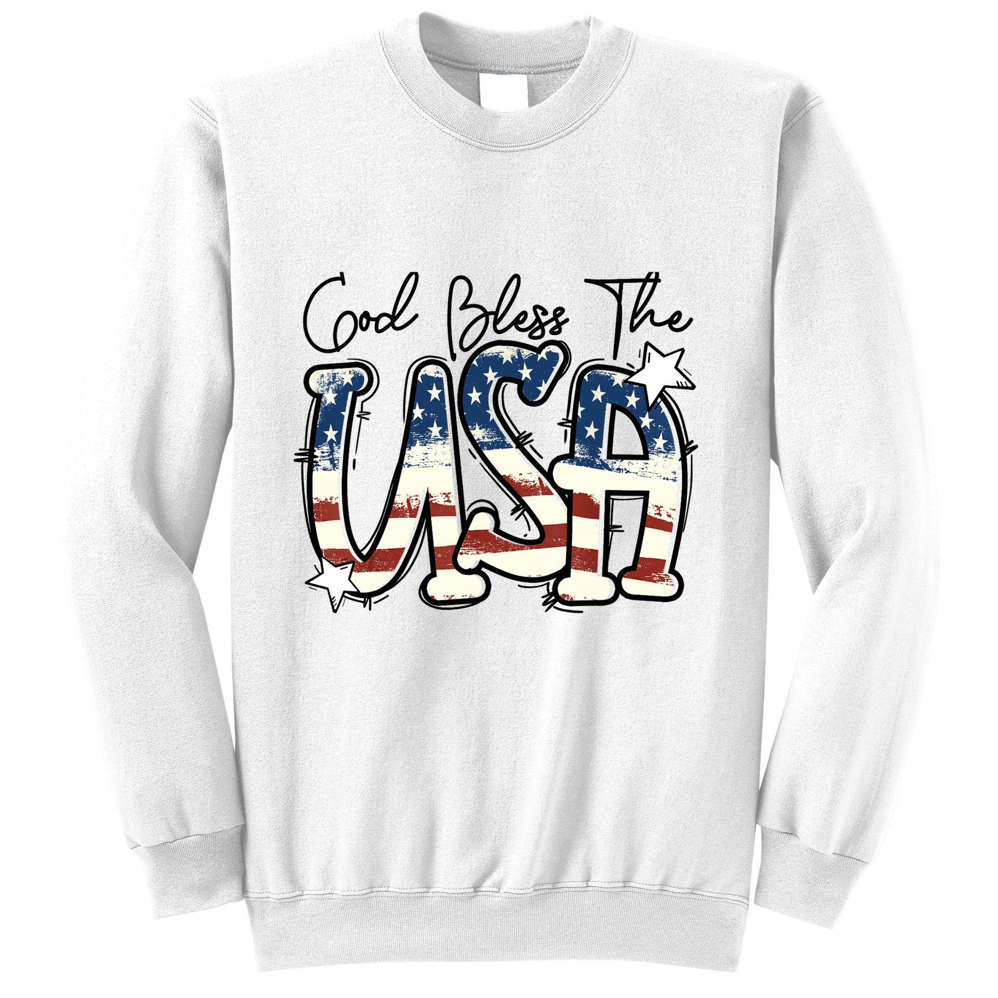 God Bless The USA American Flag Patriotic 4th Of July Sweatshirt