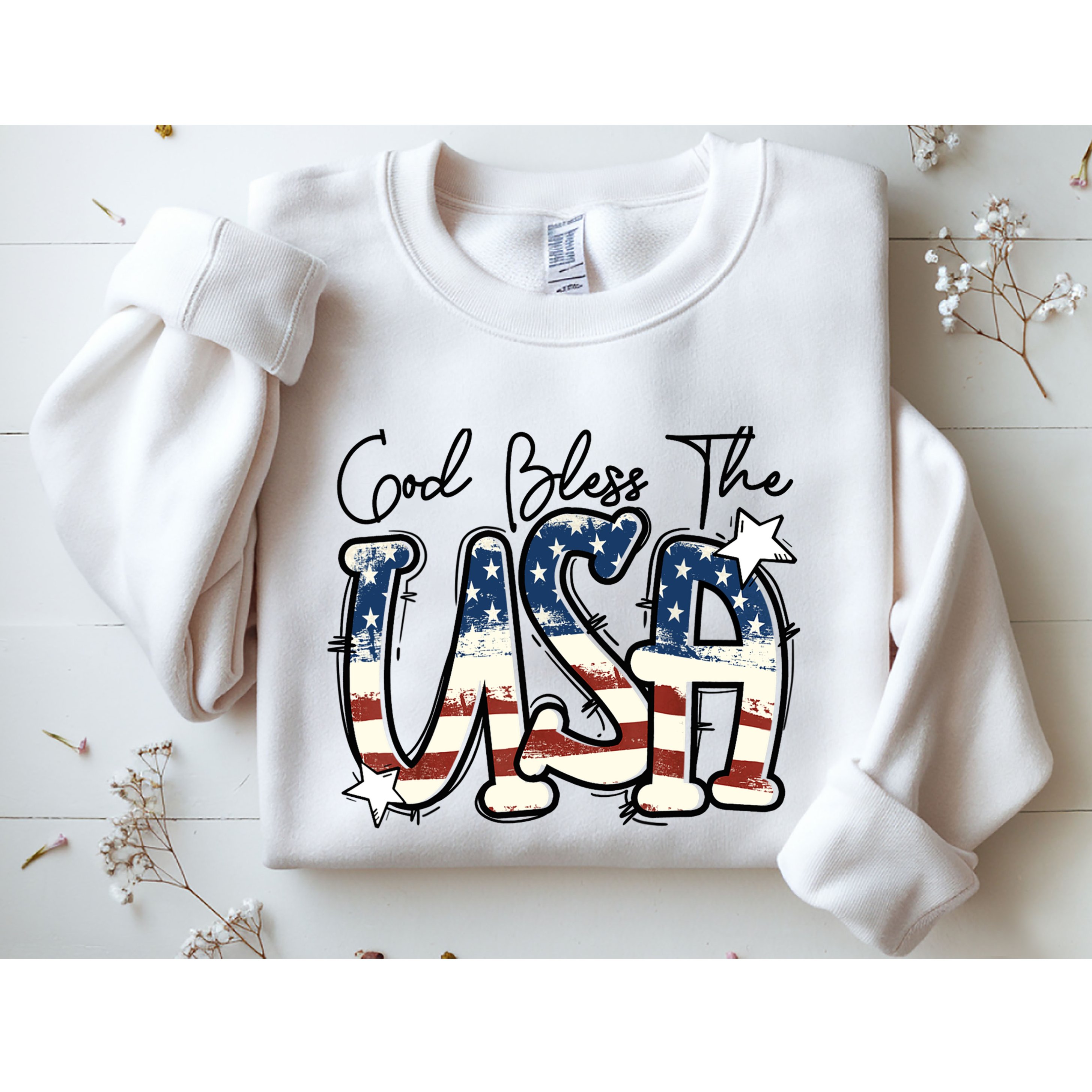 God Bless The USA American Flag Patriotic 4th Of July Sweatshirt