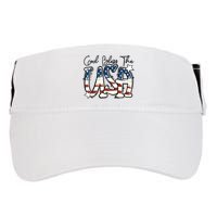 God Bless The USA American Flag Patriotic 4th Of July Adult Drive Performance Visor