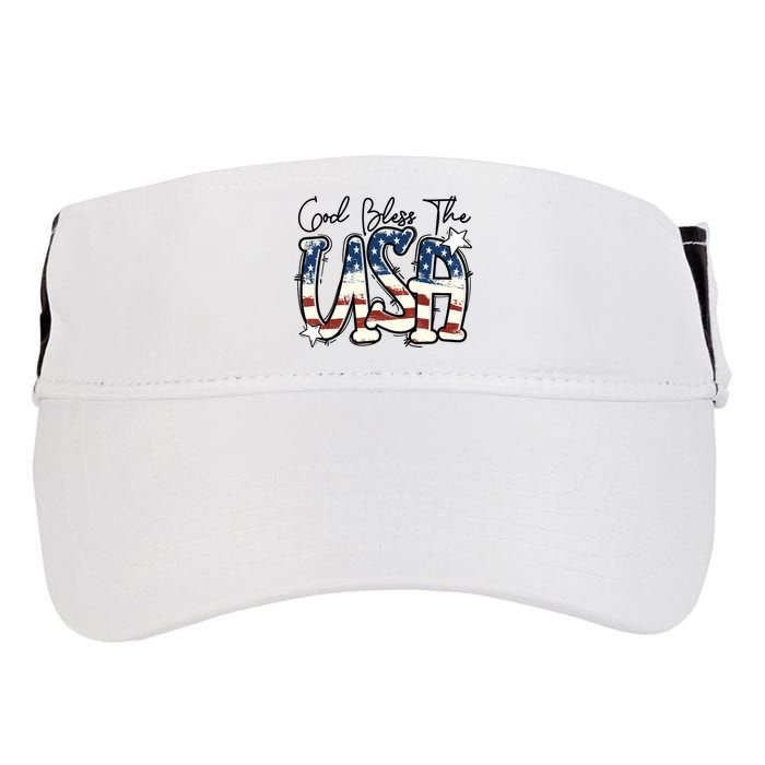 God Bless The USA American Flag Patriotic 4th Of July Adult Drive Performance Visor