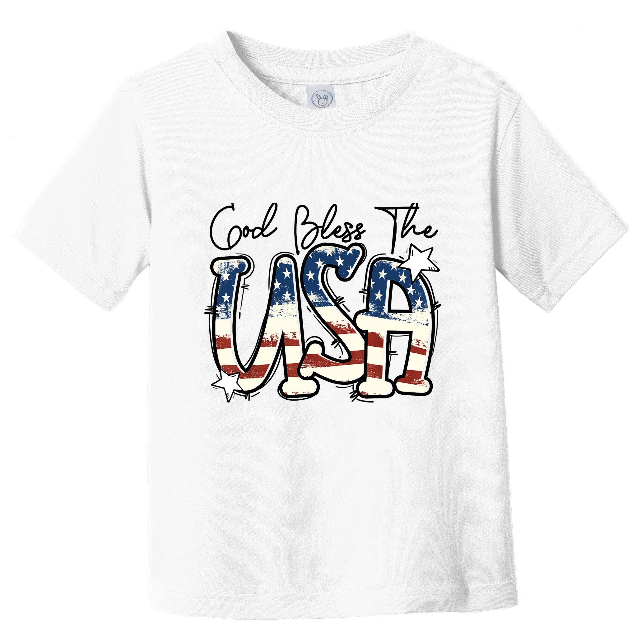 God Bless The USA American Flag Patriotic 4th Of July Toddler T-Shirt