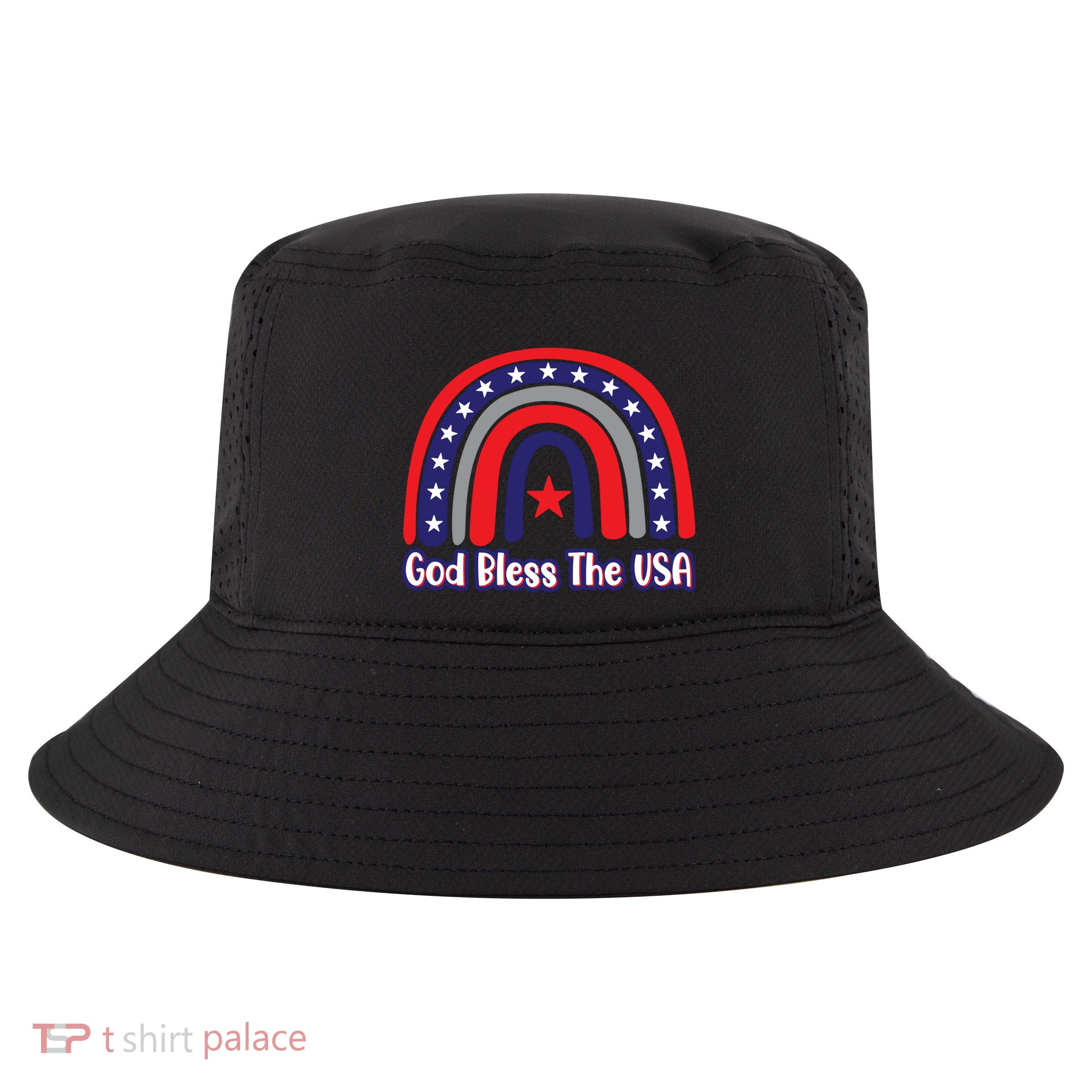 God Bless The Usa Red White And Blue Boho Rainbow Cute Family Funny Gift Cool Comfort Performance Bucket Hat