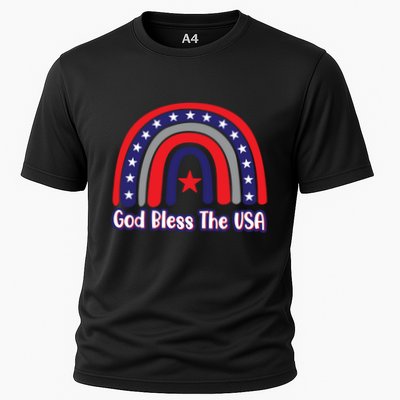 God Bless The Usa Red White And Blue Boho Rainbow Cute Family Funny Gift Performance Shirt