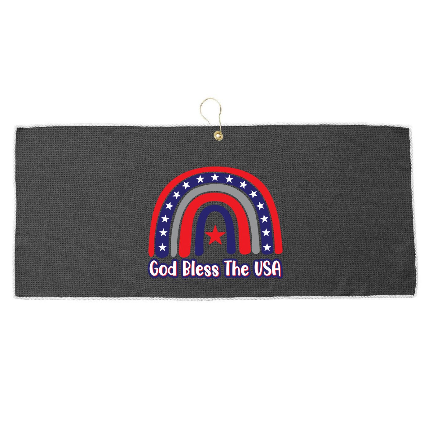 God Bless The Usa Red White And Blue Boho Rainbow Cute Family Funny Gift Large Microfiber Waffle Golf Towel