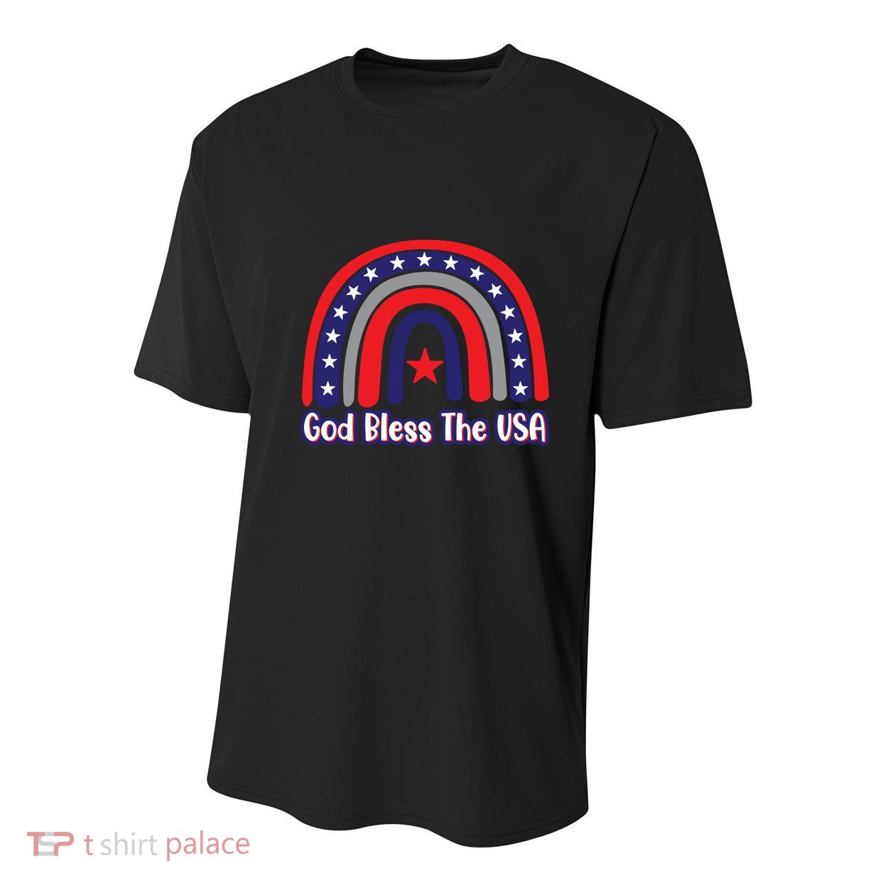 God Bless The Usa Red White And Blue Boho Rainbow Cute Family Funny Gift Youth Performance Sprint T-Shirt