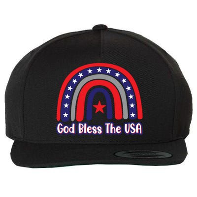 God Bless The Usa Red White And Blue Boho Rainbow Cute Family Funny Gift Wool Snapback Cap