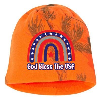 God Bless The Usa Red White And Blue Boho Rainbow Cute Family Funny Gift Kati - Camo Knit Beanie