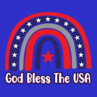 God Bless The Usa Red White And Blue Boho Rainbow Cute Family Funny Gift Womens T-Shirt