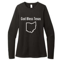 God Bless Texas Ohio Womens CVC Long Sleeve Shirt