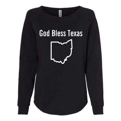 God Bless Texas Ohio Womens California Wash Sweatshirt