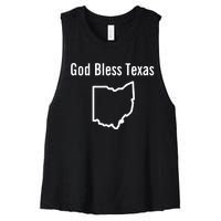 God Bless Texas Ohio Women's Racerback Cropped Tank