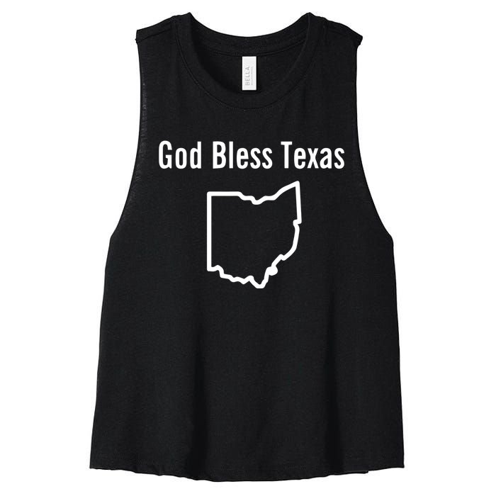 God Bless Texas Ohio Women's Racerback Cropped Tank