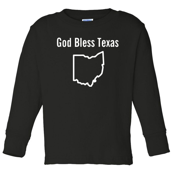 God Bless Texas Ohio Toddler Long Sleeve Shirt