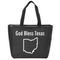 God Bless Texas Ohio Zip Tote Bag