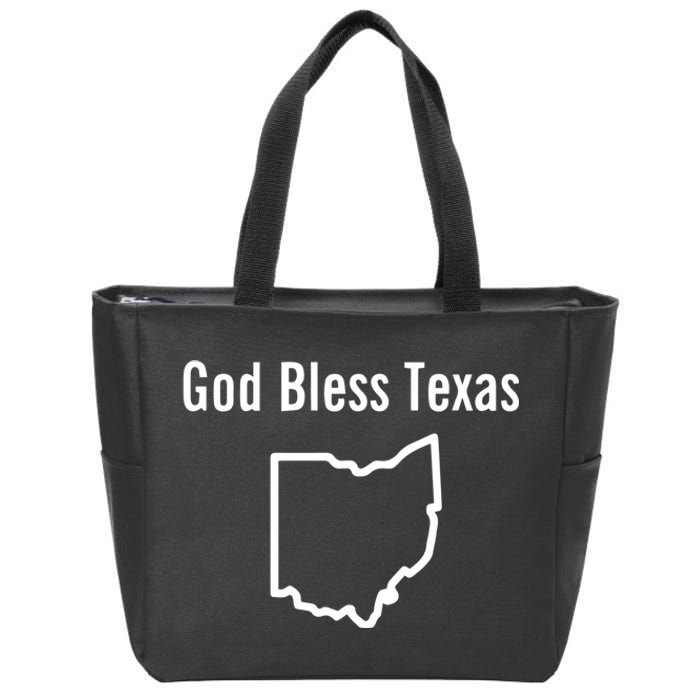 God Bless Texas Ohio Zip Tote Bag