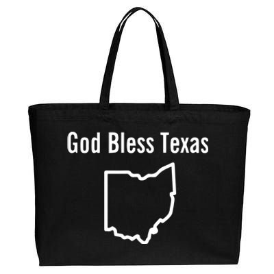 God Bless Texas Ohio Cotton Canvas Jumbo Tote