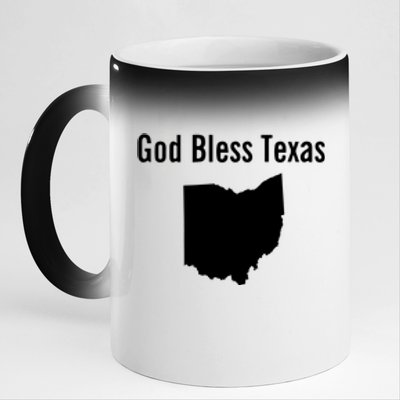 God Bless Texas Ohio 11oz Black Color Changing Mug