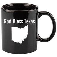 God Bless Texas Ohio 11oz C Handle Ceramic Mug