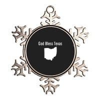 God Bless Texas Ohio Metallic Star Ornament