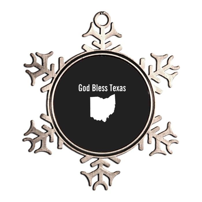 God Bless Texas Ohio Metallic Star Ornament