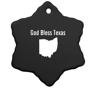 God Bless Texas Ohio Ceramic Star Ornament