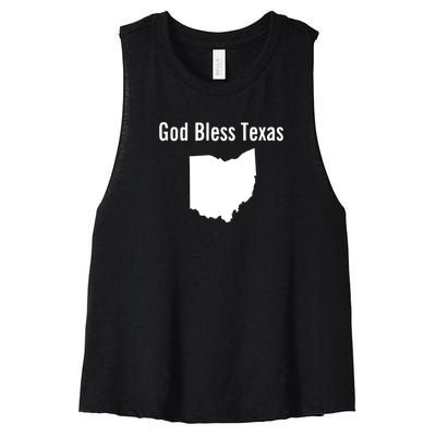 God Bless Texas Ohio Women's Racerback Cropped Tank