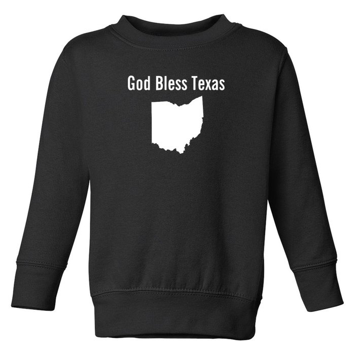 God Bless Texas Ohio Toddler Sweatshirt