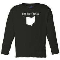 God Bless Texas Ohio Toddler Long Sleeve Shirt