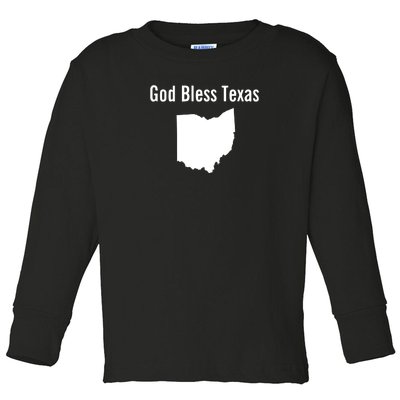 God Bless Texas Ohio Toddler Long Sleeve Shirt