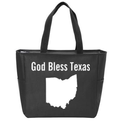 God Bless Texas Ohio Zip Tote Bag