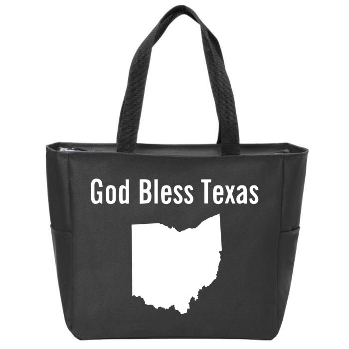 God Bless Texas Ohio Zip Tote Bag