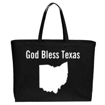 God Bless Texas Ohio Cotton Canvas Jumbo Tote