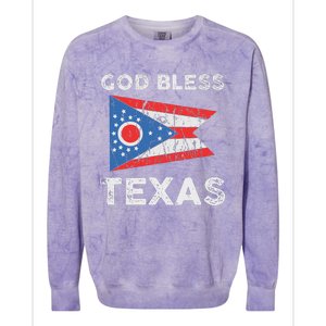 God Bless Texas Ohio Flag Colorblast Crewneck Sweatshirt